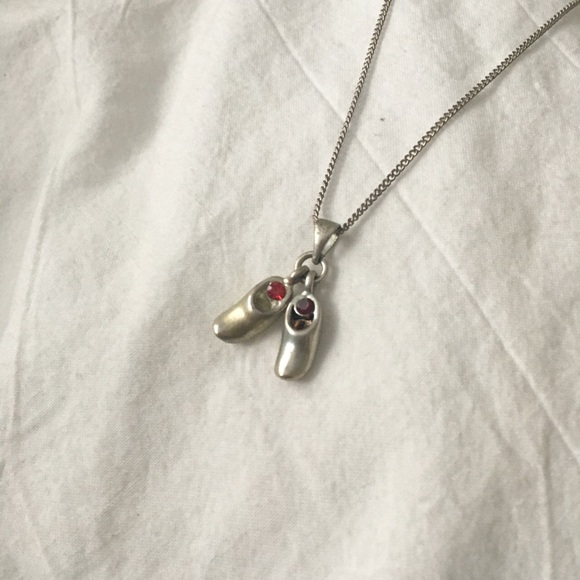 Silver necklace with ruby. - Picture 3 of 3